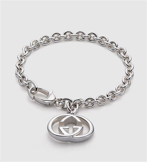 silver gucci charms for women|gucci bracelet interlocking g charm.